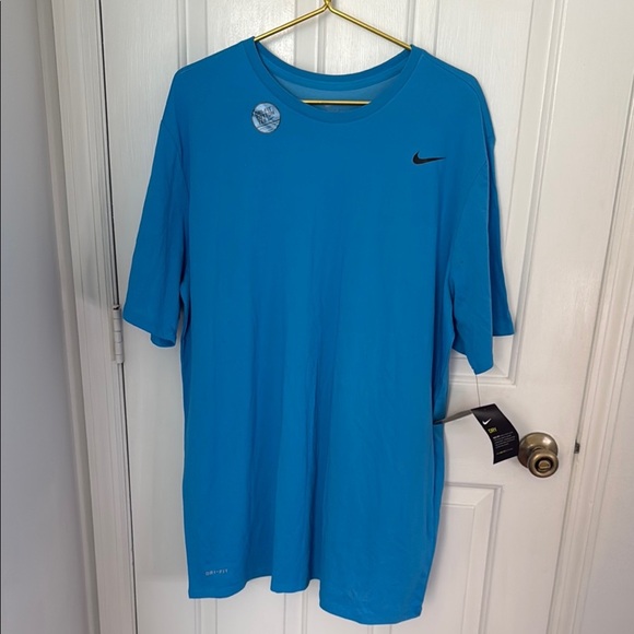 New Nike Blue Short Sleeve Tee Vibrant Athletic Wear,Dry Fit Cotton Tee - Picture 1 of 9